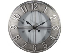 Horloge ronde en métal esprit aviateur