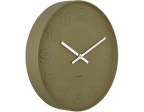 Horloge ronde Mr. numbers  37.5 cm (Vert mousse)