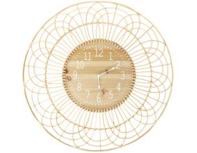 Horloge ronde en rotin 70 cm