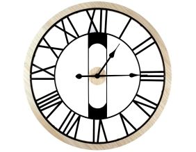 Horloge silencieuse en bois et métal 70 cm Jack