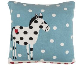 Housse de coussin en coton bio 35 x 35 cheval à pois