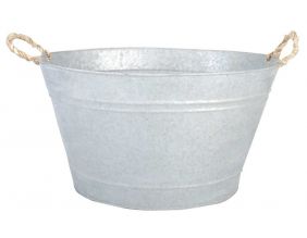 Jardinière bassine en zinc patiné