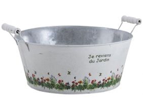 Jardinière bassine Je reviens du jardin