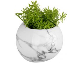 Jardinière murale en céramique marbrée Globe (Blanc)