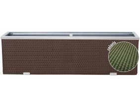 Jardinière en résine tressée avec cadre en aluminium 150 x 39 x 50 cm (Vert)