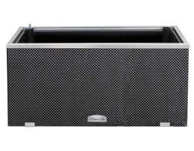 Jardinière en résine tressée avec réserve d'eau et cadre en aluminium 95 x 39 x 43 cm (Acier / Anthracite)