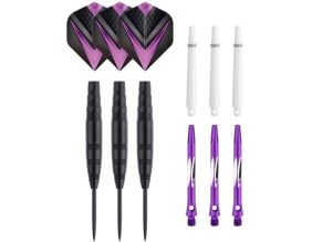 Jeu de 3 fléchettes professionnelles à pointe en acier 23 gr Cupra (Violet)