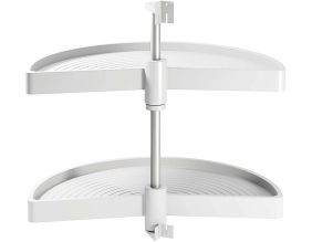 Jeu de plateaux tournants demi-lune blanc Shelvo (Plateaux de 75 cm)