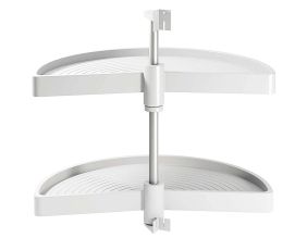 Jeu de plateaux tournants demi-lune blanc Shelvo (Plateaux de 65 cm)