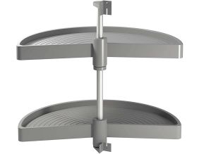 Jeu de plateaux tournants demi-lune gris Shelvo (Pour module de 90 cm )