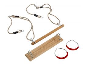 Kit 3 accessoires balançoire + anneaux de gym + trapèze