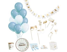 Kit décoration pour baby shower 46 pièces (Bleu)