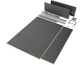 Kit tiroir anthracite pour cuisine et salle de bain Vertex (Module de 90 cm - Hauteur de 17.8 cm)