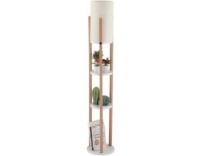 Lampadaire Circle Nora (Blanc et beige)