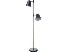 Lampadaire double en bois et métal Rubi