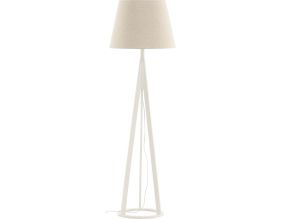 Lampadaire en hévéa et lin Kona (Blanc)