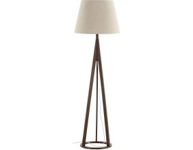 Lampadaire en hévéa et lin Kona (Marron)