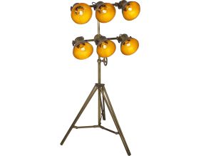 Lampadaire industrielle 6 abat-jour sur pied en laiton