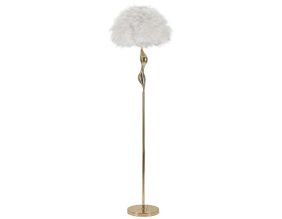 Lampadaire en métal abat-jour plumes Slim 50 x 165 cm