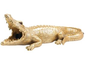 Lampe animal doré en résine (Crocodile)