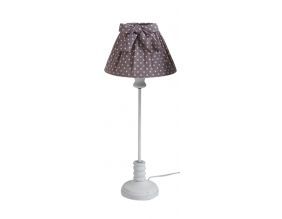 Lampe en bois et coton à pois (Gris)