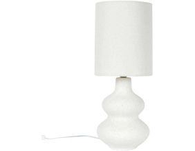 Lampe en céramique abat-jour en lin 20 x 50 cm
