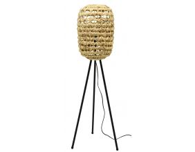 Lampe haute en jacinthe naturelle et métal