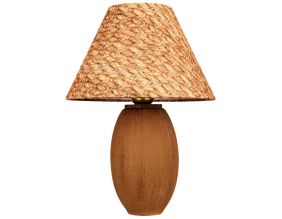 Lampe à poser abat-jour effet rotin Bobo