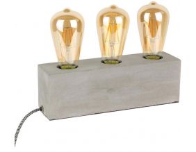 Lampe à poser pour 3 ampoules finition ciment