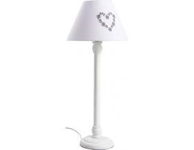 Lampe à poser en bois motif coeur