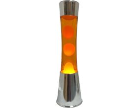Lampe à poser en métal et verre Lave (Argent / Orange)