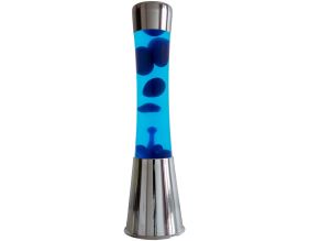 Lampe à poser en métal et verre Lave (Argent / Bleu)