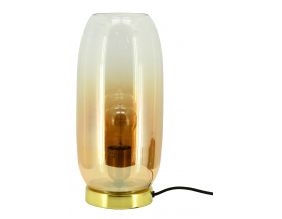 Lampe à poser en verre ambré et métal doré