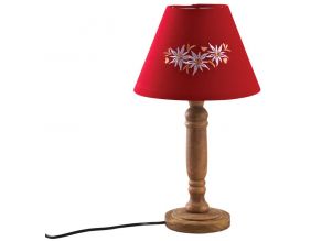 Lampe rouge en bois Edelweiss