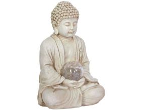 Lampe solaire en résine Bouddha