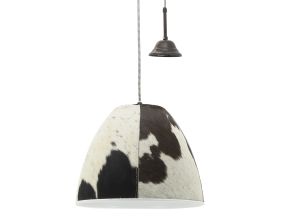 Lampe suspension en peau de vache et métal (Diamètre 34cm)