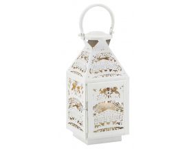 Lanterne carrée en métal blanc