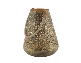 Lanterne dorée en métal antique ajouré