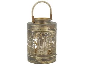 Lanterne en métal doré Cerf