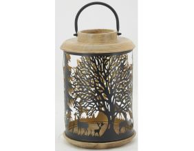 Lanterne en bois et métal Cerf
