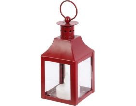 Lanterne vintage avec chauffe-plat LED (Rouge)