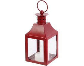 Lanterne vintage avec chauffe-plat LED (Rouge)
