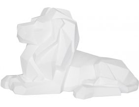 Lion en résine mat Origami (Blanc)