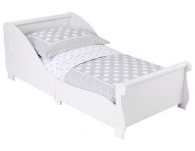 Lit enfant traîneau en bois (Blanc)