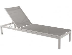 Lit de soleil en aluminium Thema (Blanc, Taupe)
