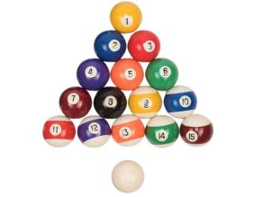 Lot de 16 billes de billard  50.8 mm en résine (Pour jeu américain)