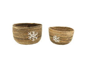 Cache-pots flocon en abaca (Petit modèle)