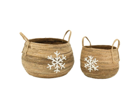 Cache-pots flocon en abaca (Grand Modèle)