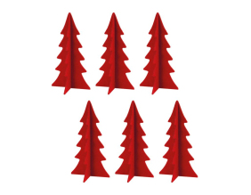 Sapins décoratifs en feutrine 20 cm (Lot de 12) (Rouge)
