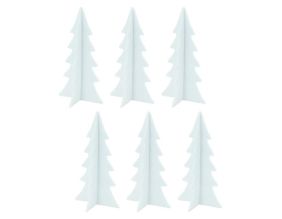 Sapins décoratifs en feutrine 20 cm (Lot de 12) (Blanc)